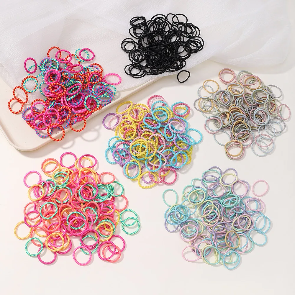 جديد 100 قطعة العصابات الشعر فتاة لون الحلوى شريط مطاطي مرن رباط شعر الأطفال الطفل عقال Scrunchie إكسسوارات الشعر