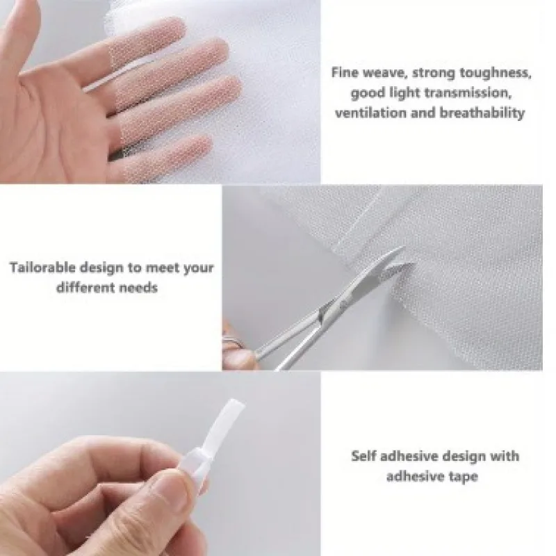 DIY Self-Adhesive Indoor Insect Fly Mosquito Window Screen Curtain Mosquito Netting Door Anti Mosquito Net Window Mesh Bug Net