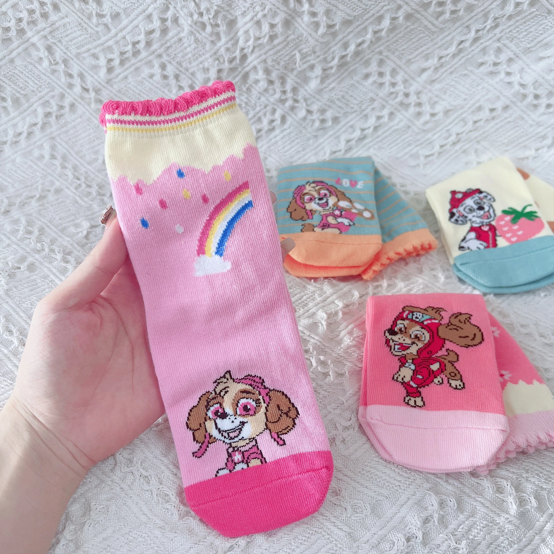 10pcs=5pairs Genuine Paw Patrol 2024 Spring Autumn socks Kids Cute Boy Girl cotton sock Children Birthday gift High Quality