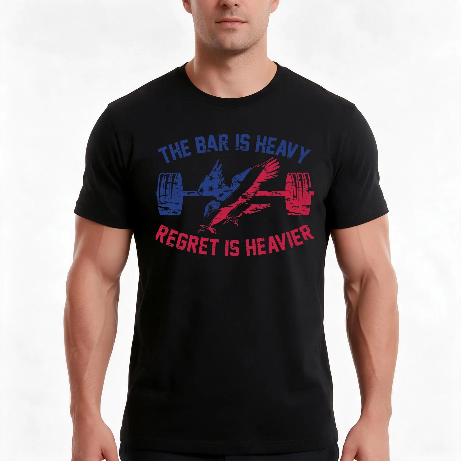 The Bar Is Heavy Regret Is Heavier - RWB T-Shirt, Summer Casual Cotton Tee, Oversized Streetwear Tops, Vintage Graphic Print