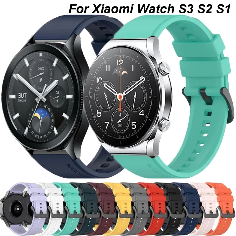 Pulseira de silicone para Xiaomi Watch 2 Pro, pulseira para Xiaomi Watch, S3, S2, S1, Mi, pulseira colorida 2, Amazfit GTR 4, 3, 2e, 20mm, 22mm
