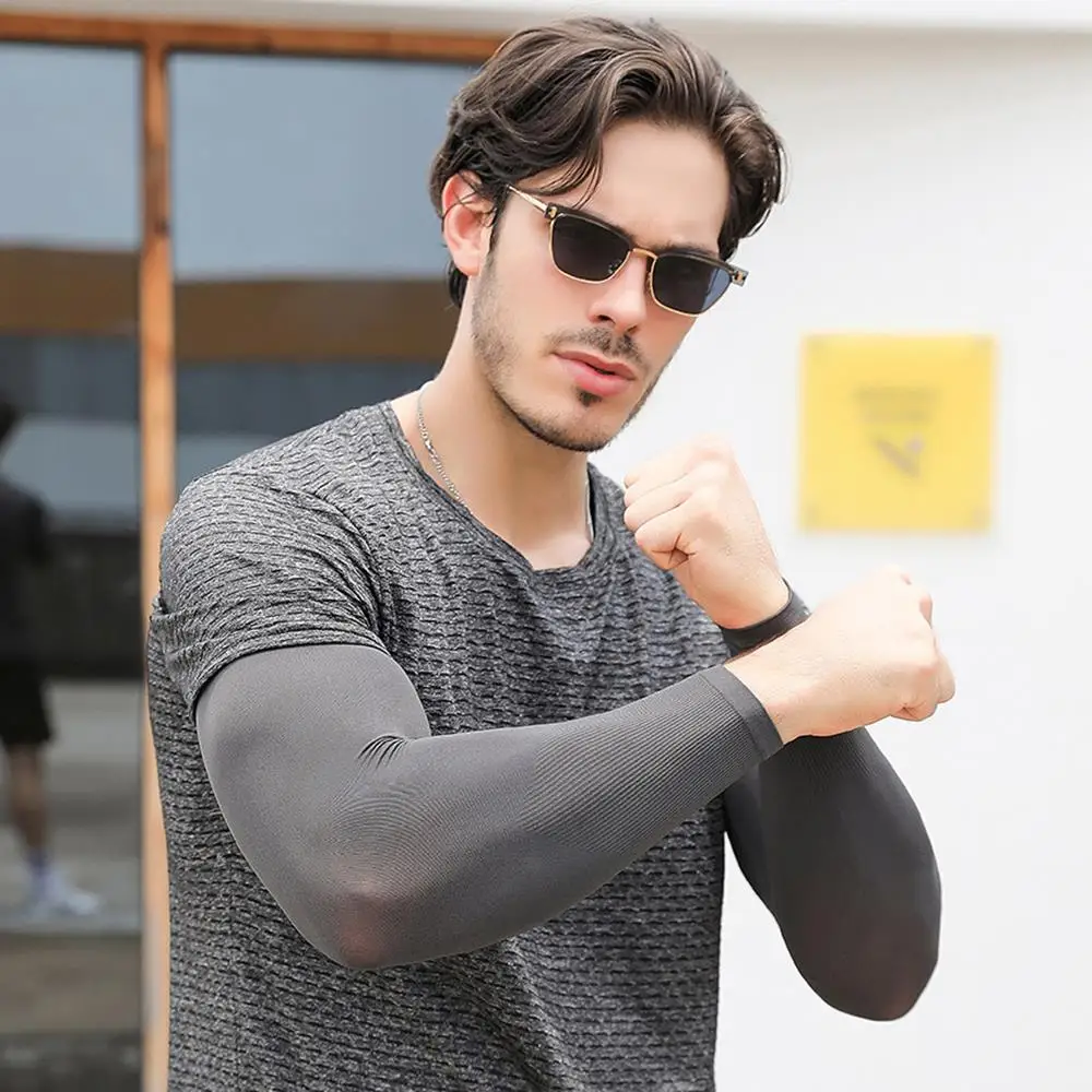 1Pcs Breathable Sun Protection Arm Sleeves Unisex Cooling Arm Cover Fashion Sun Ice Silk Sleeves Outdoor Fishing Cycling Sleeves
