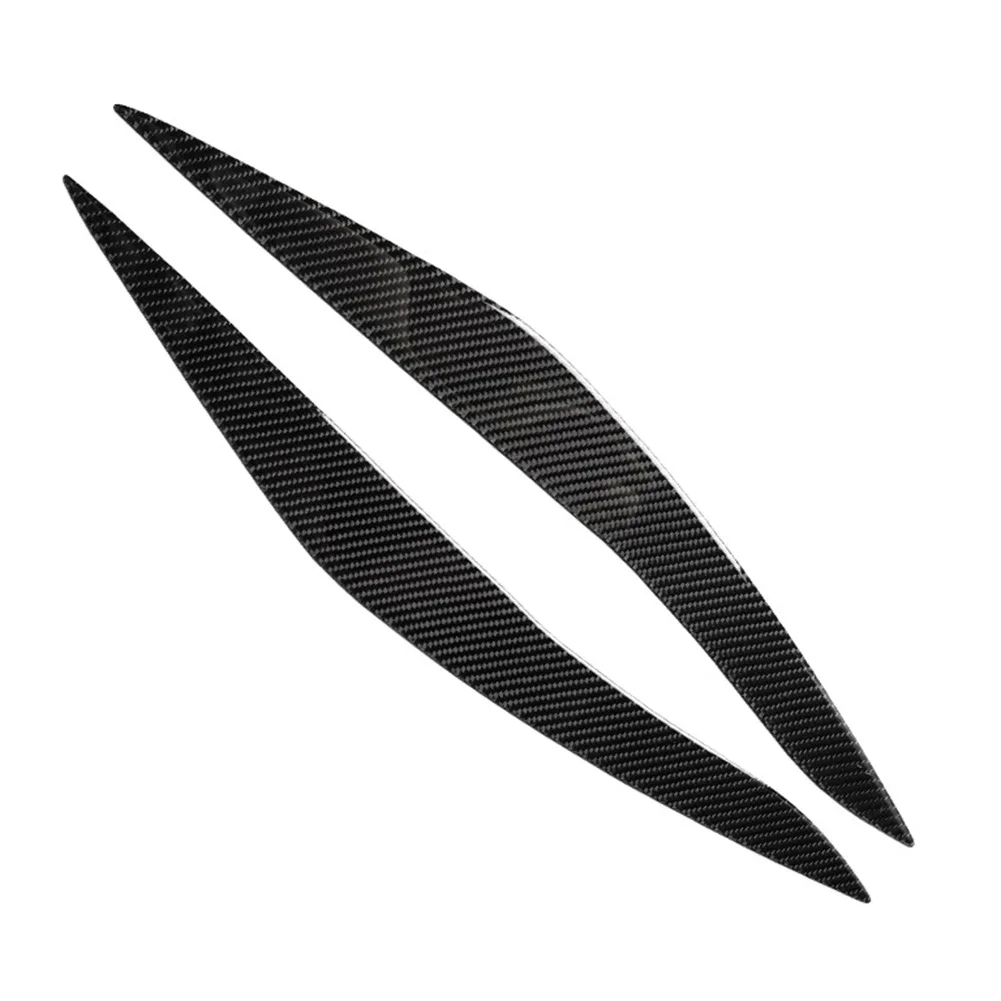 2pcs Car Headlight Eyebrow Eyelid Sport Cover Trim For BMW 5 Series F10 Carbon Fiber New Headlight Eye Lid Covers Accessories