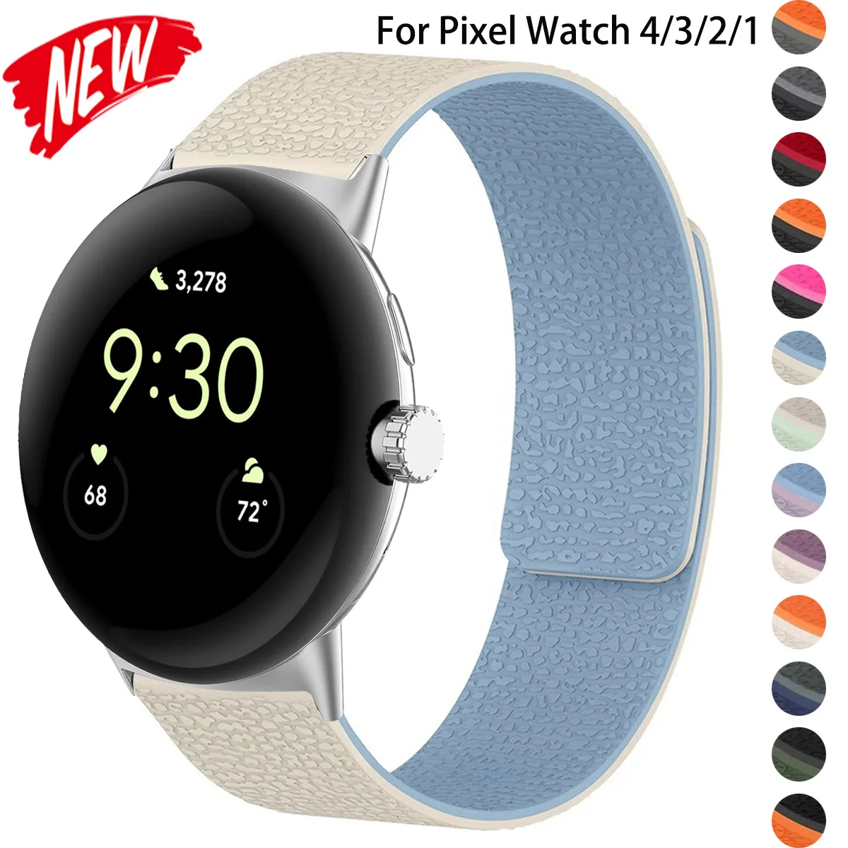 �y�Z�[�����z���C�c�[�g�[���X�g���b�v Google Pixel Watch 4/3/2/1 41mm �V���R���X�|�[�c�o���h ���C�`�s�[���p�^�[���u���X���b�g Pixel 4/3 45mm�p