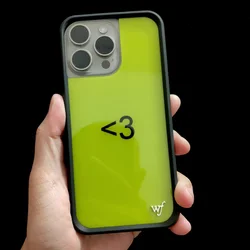 Wildflower WF XCX Less than 3 phone Case for iPhone 16 15 14 13 12 17 Pro Max Plus Air 17promax WF Metal logo Cartoon Cover