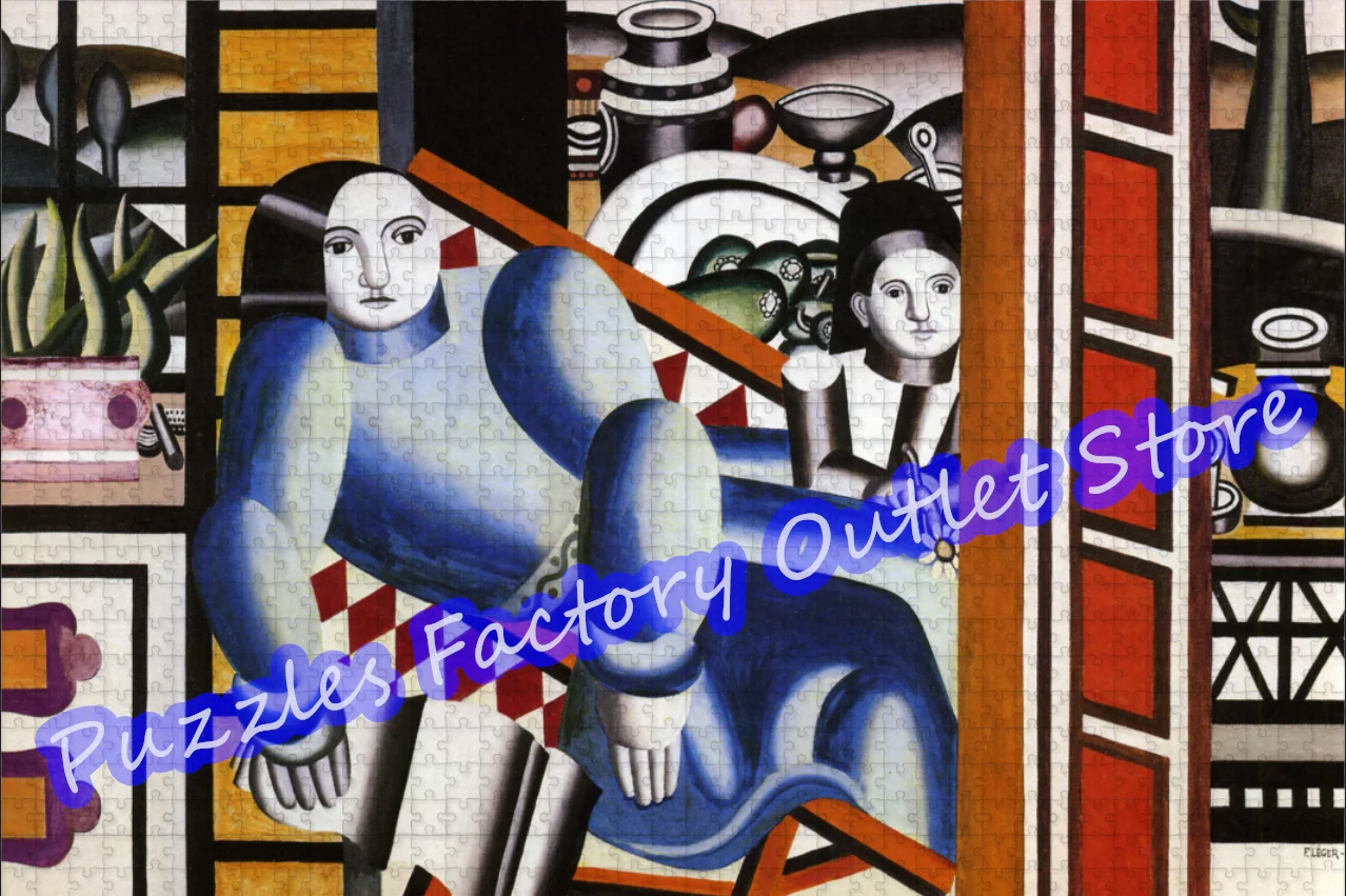 300/500/1000 Pieces Jigsaw Puzzle The Woman and The Child Fernand Leger Abstractionism Artwork Print Puzzle Toys Christmas Gifts