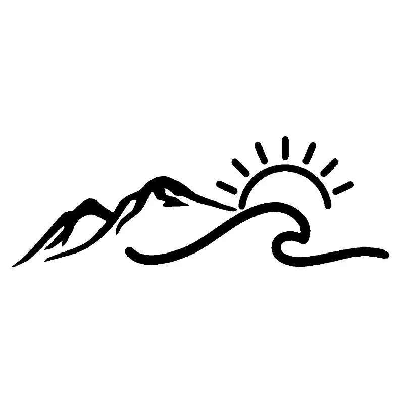 

17*5.9 cm mountain sun wave romantic design styling window bumper motorcycle helmet decorative vinyl car stickers