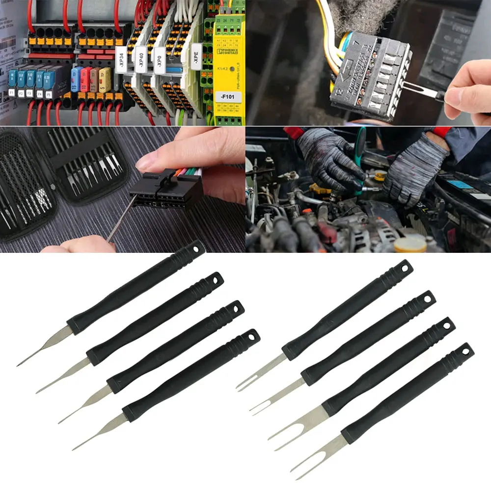 1Set Car Plug Terminal Removal Tool Pin Needle Retractor Pick Puller Repair Electrical Remove Wire Puller Hand Car Repair Tools