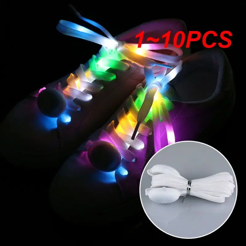 1~10PCS Sport Shoe Laces Luminous Shoelaces Glow Shoe Strings Round Flash Light Shoelaces Batteries Not Included