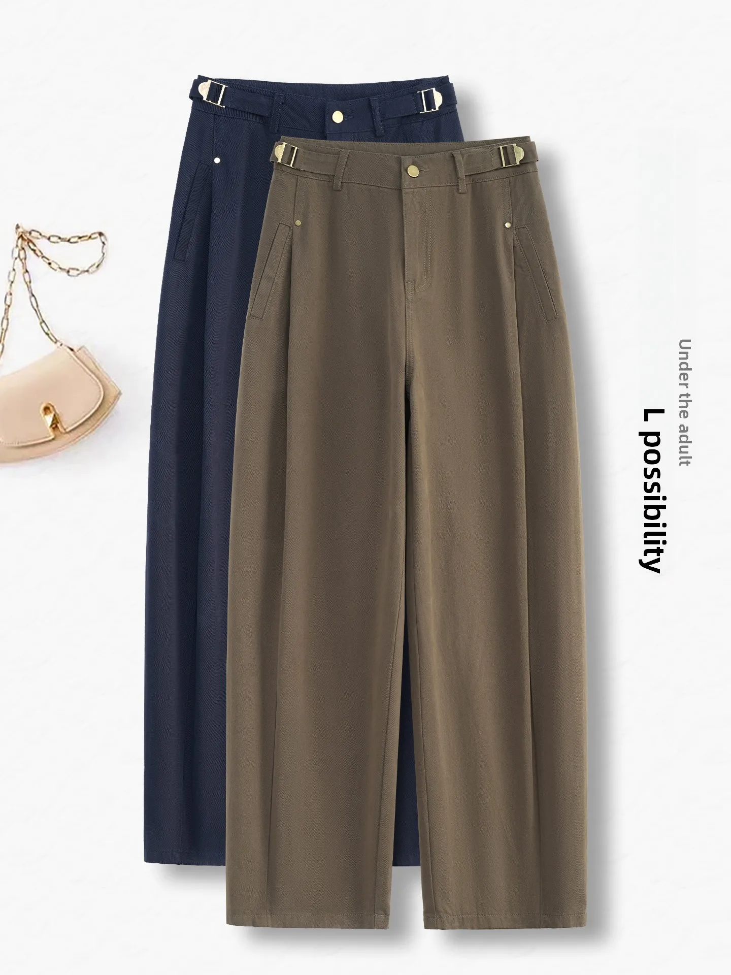 

Женские повседневные брюки-бананы с высокой талией, прямые, широкие, из чистого хлопка, для работы, весна-осень, новый популярный стиль