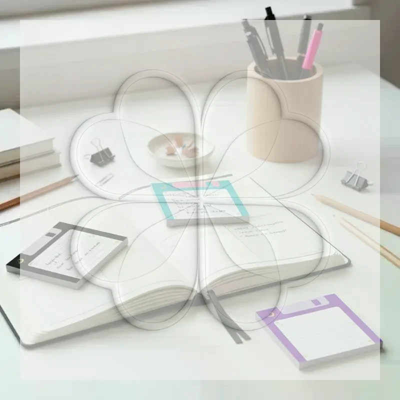 Portable Retro Floppy Disk Sticky Notes 100 Sheets 2 Books Celestial Moon Notepad for Outdoor Travel Memo Taking