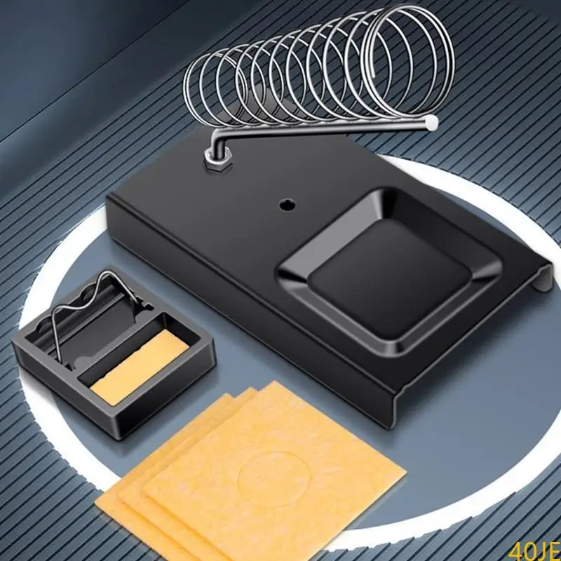 40JE Portable Solder Iron Stand Spring Holder Station Solder Guns Sponge Metal Soldering Station Rework Tools