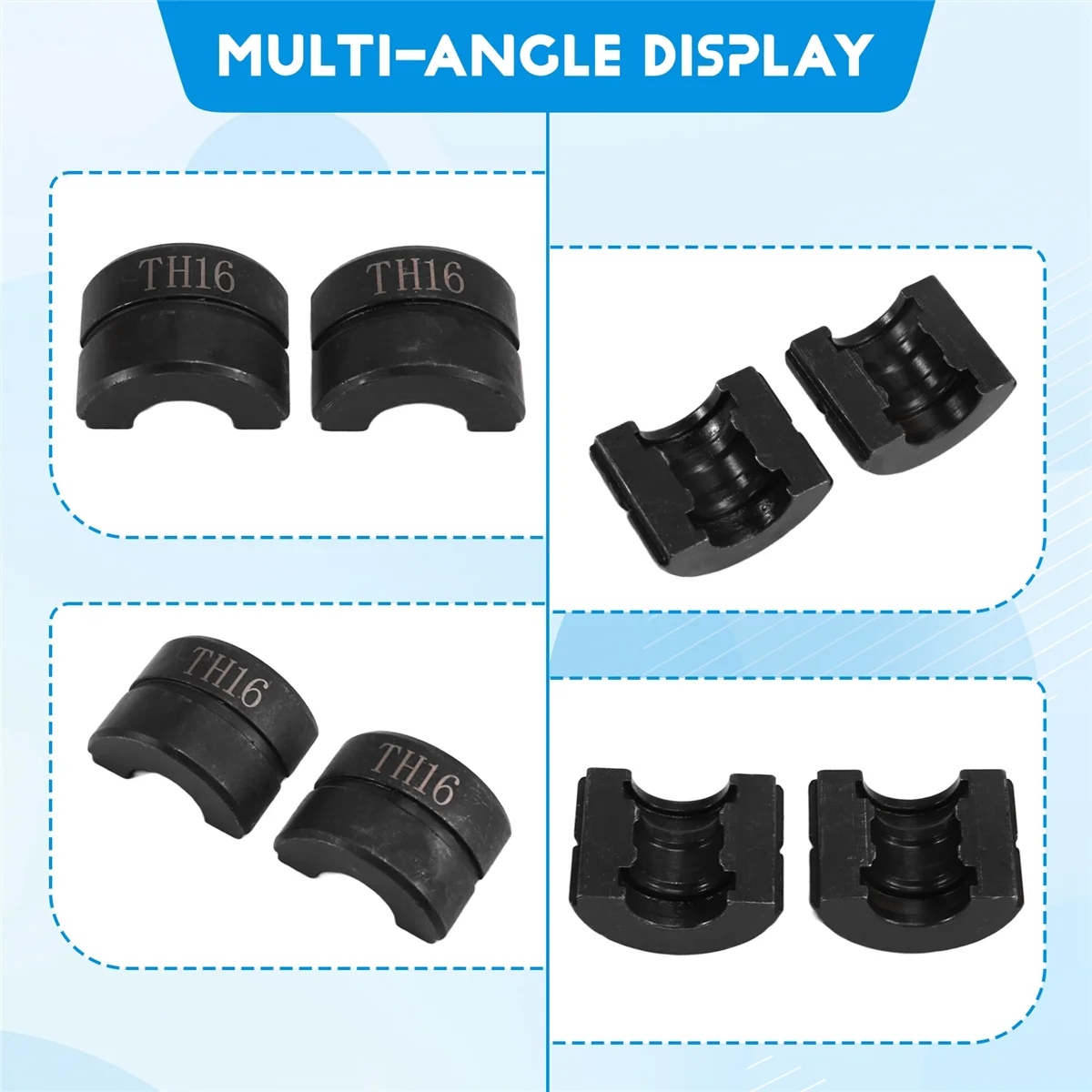 

【Hot&Price】2Pcs Hydraulic Pipe Crimping Dies, 16mm TH Pipe Dies for Pex Fittings for Copper Fittings