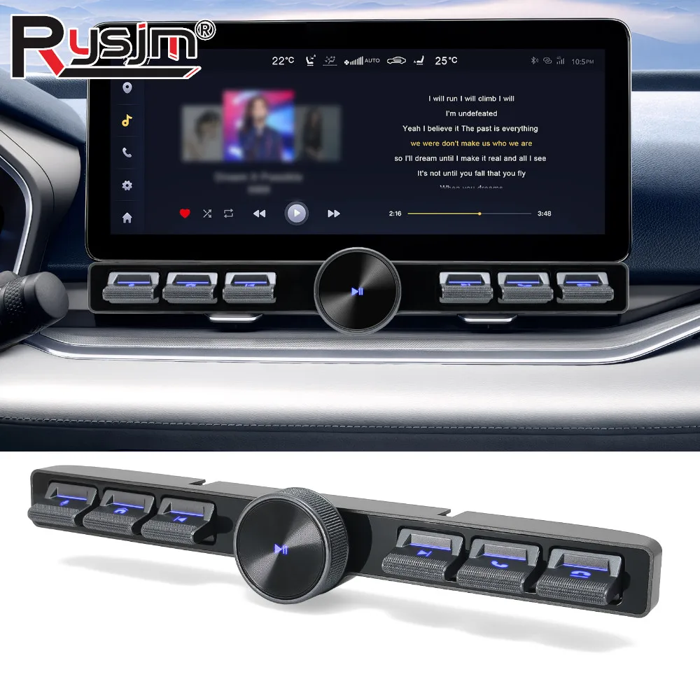 Universal 7 Keys LED Wireless Multimedia Remote Control Smart Car Steering Wheel Controller Navigation Player Volume Adjustment