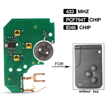jingyuqin Smart Key Card Circuit Board 3 Buttons 434Mhz ID46 PCF7947 Chip dla Renault Clio Logan Megane 2 3 Scenic Remote PCB