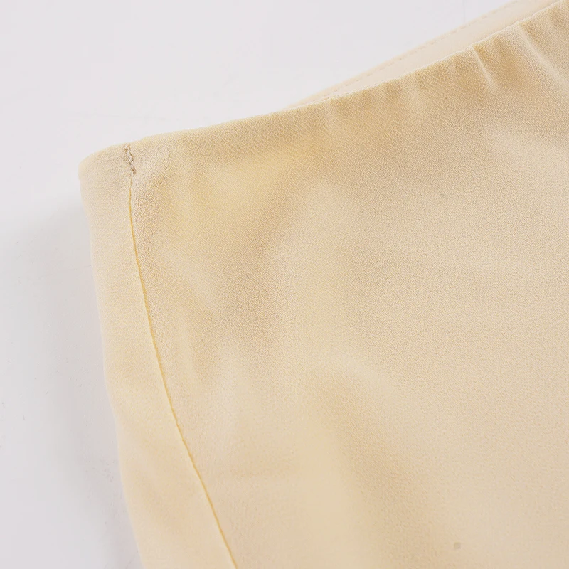SUCHCUTE Damen Y2K Midirock aus transparentem Chiffon mit niedriger Taille, asymmetrischem Saum, lässig, einfarbig, aus Mesh, schmal geschnitten, A-Linie, Streetwear-Rock, Coquette – Detail 10