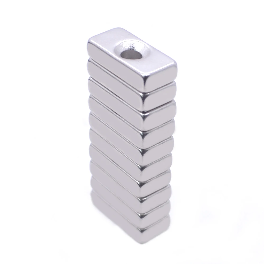 1/5/10/20/50/500pcs 20x10x5-4 N35 Super Strong Block Countersunk Magnet 20 x 10 x 5 mm Hole 4mm Rare Earth Neodymium 20*10*5-4