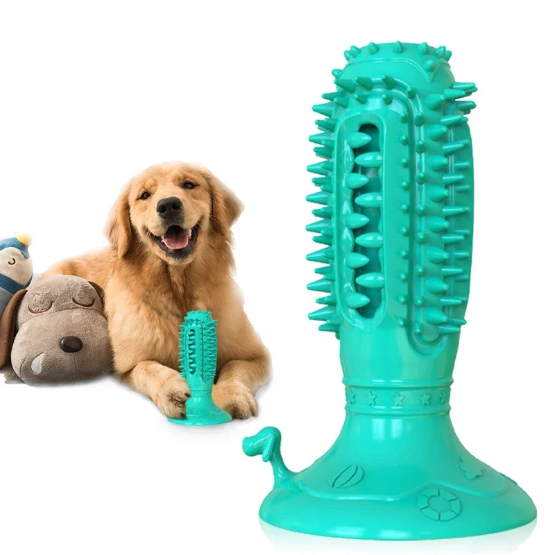 New Dog Chew Toys Squeaky Teeth Chew Stick Toothbrush Cleaning Toys  Durable Rubber Interactivee Dog Toys for Aggressive Chewers