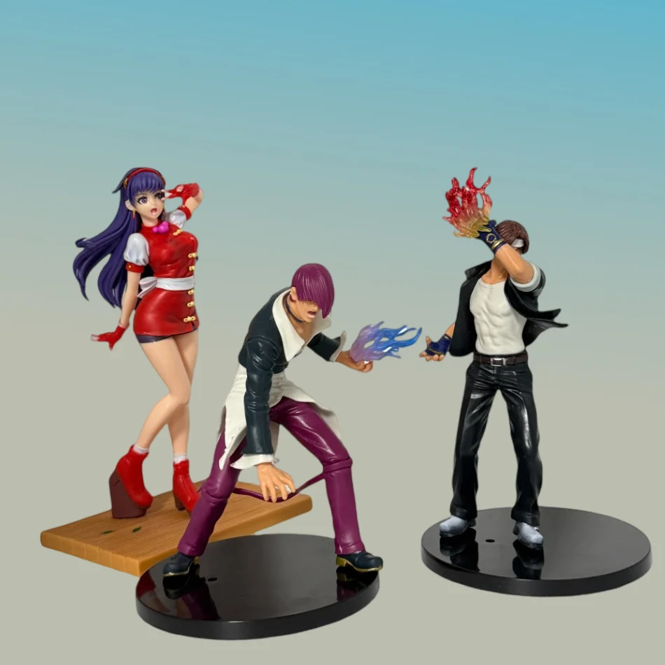 18cm o rei dos lutadores '98 snk anime figura kyo kusanagi iori yagami figuras de ação jogo arcade periférico pvc modelo brinquedo presente