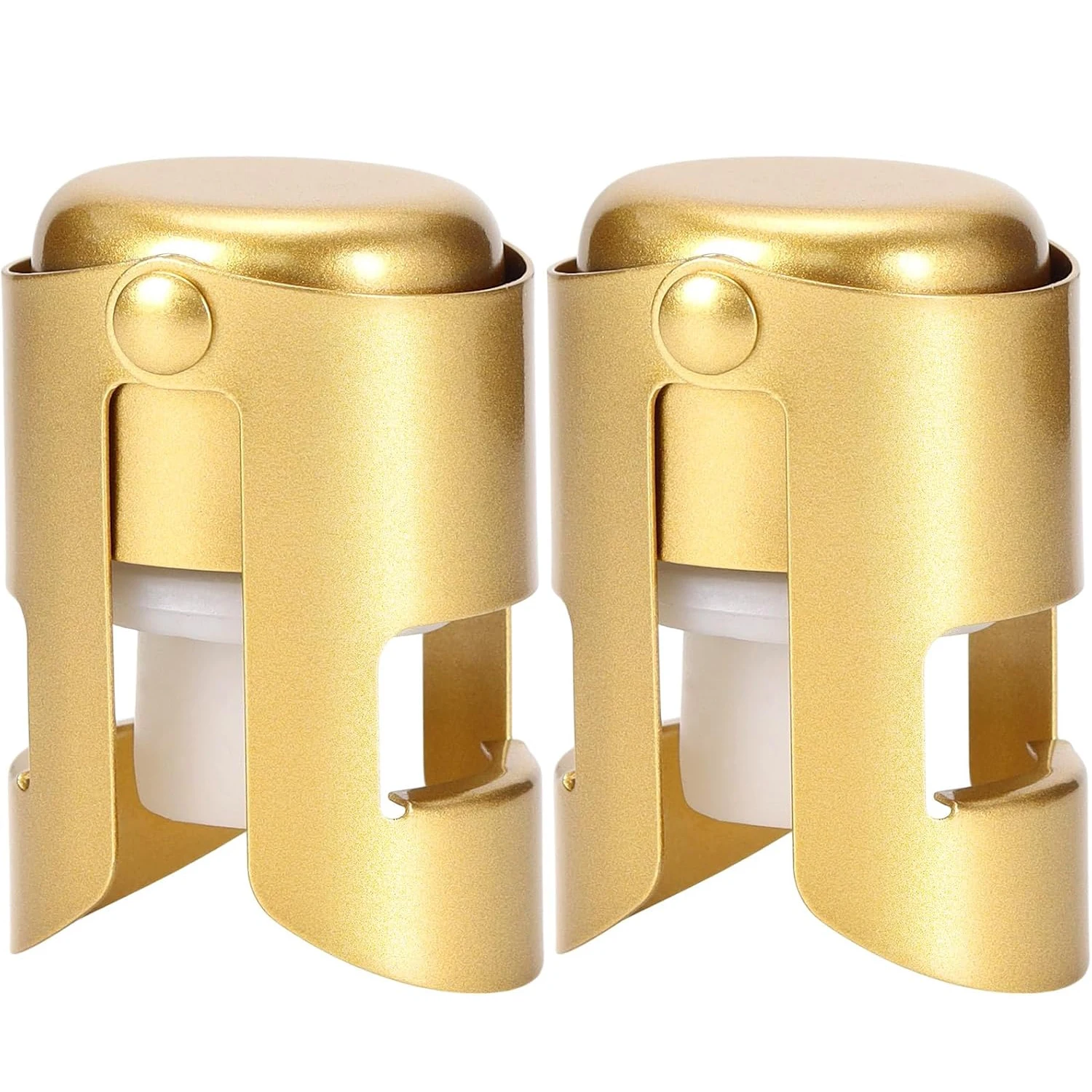 2PCS Champagne Stoppers Stainless Steel Prosecco Sparkling Wine Bottle Stopper with Silicone Sealing Plug Leak proof Keep Fresh
