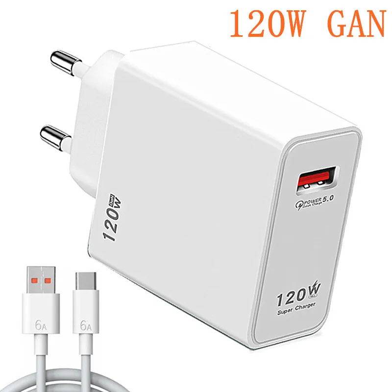 GAN USB Charger Phone Charger QC 5.0 4.0 3.0 Fast Charging Adapter For iPhone 14 13 12 Samsung Huawei Realme Chargeur