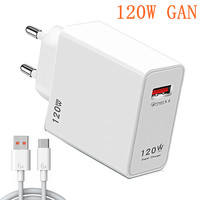 120W GAN USB Charger QC 5.0 4.0 3.0 Fast Charging Adapter for iPhone 14/13/12 Samsung Xiaomi Realme - Phone Charging Cable