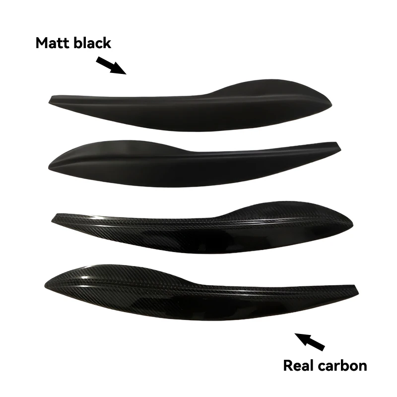 Cubierta de Faro de fibra de carbono Real para Honda FIT JAZZ, párpado negro mate, lámpara frontal, pegatina decorativa para cejas, GE6, GE8, 2008 - 2013