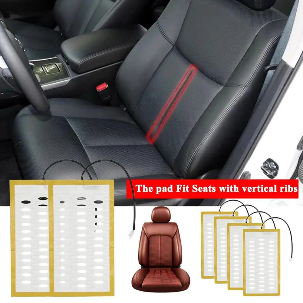 12V DC Built-In Car Seat Heater Pads For 2 Seats Universal Alloy Wire & Carbon Fiber Optional With Harness