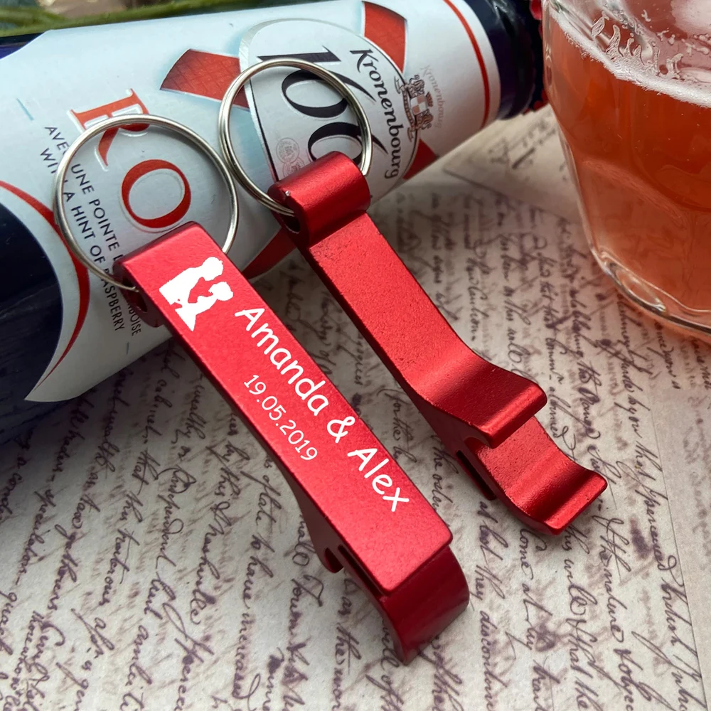 10/30/50/70/100pcs Personalized Metal Bottle Opener Keychain, Custom Bottle Opener Name Engraved Wedding Favors, Party Gifts