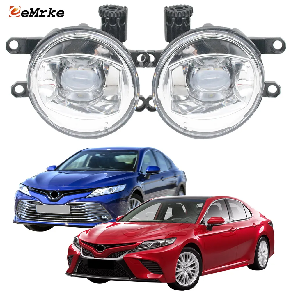 2x LED DRL with Lens Car Fog Lights Assembly for Toyota Camry L LE XLE SE XSE AXVA70 AXVH71 MXVA71 2017 2018 2019 2020 2021