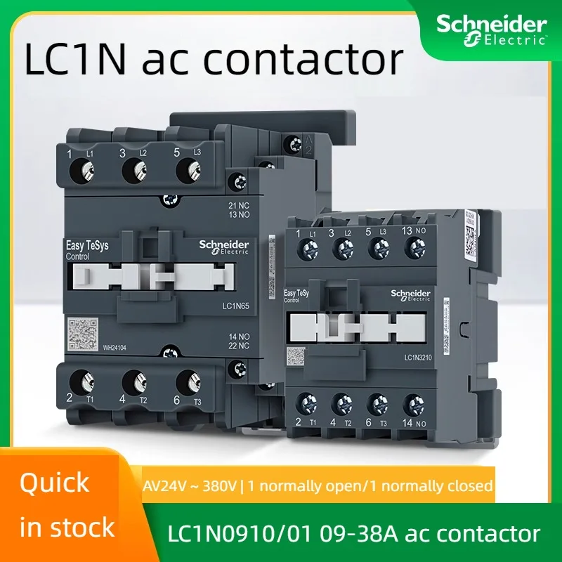 

Schneider Electric AC Contactor LC1N0910 1201 1810 2510 LC1N3810 LC1N3801 AC 24V 48V 110V 220V 380V