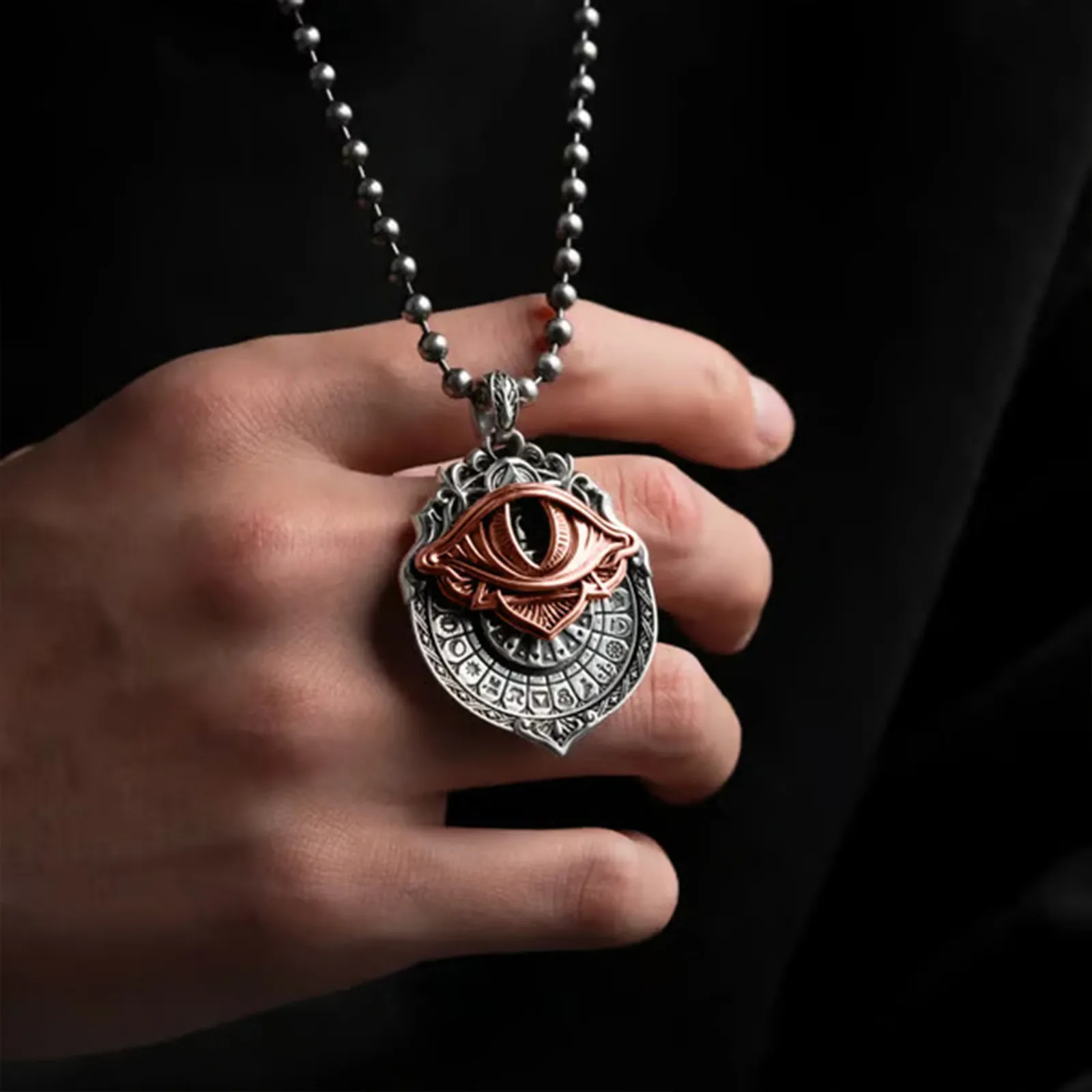 Handmade Tarot Vision Pendant All-Seeing Eye Necklace,Card Pendant,Mystic Divination Jewelry,Spiritual Guidance Necklace Pendant