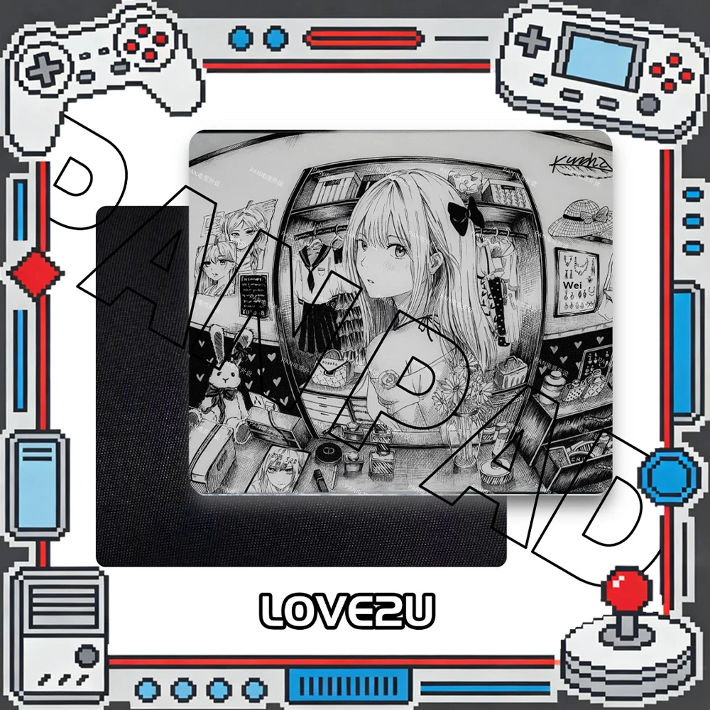 PAN Esports Kuroha Love2U Glass Gaming Mousepad FPS Both Speed And Smooth Mouse Pad For VALORANT TTK CSGO PC Accessories Gifts