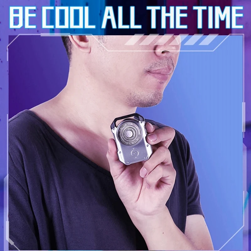 男性用ミニ電動トラベルシェーバー,充電式,防水IPX7,パンクメカポケット,フェイス & ひげシェーバー,キーホルダー付き