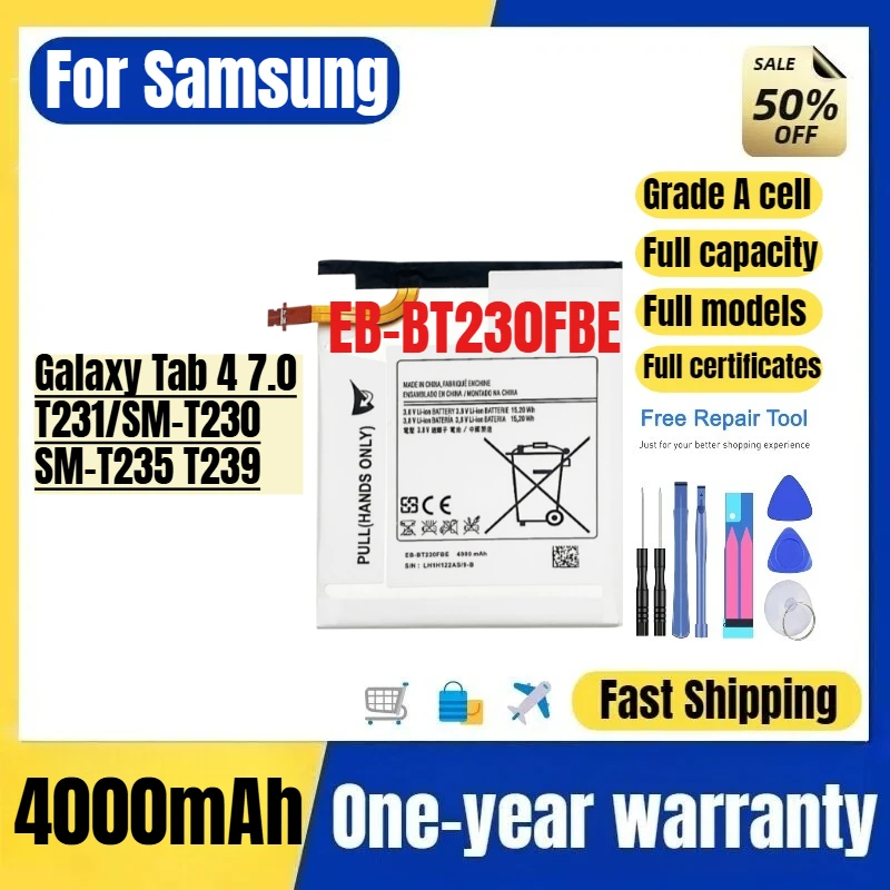 

EB-BT230FBE for Samsung Galaxy Tab 4 7.0/T231/SM-T230/SM-T235 T239 Tablet Battery High Quality High Capacity Replacement Bateria