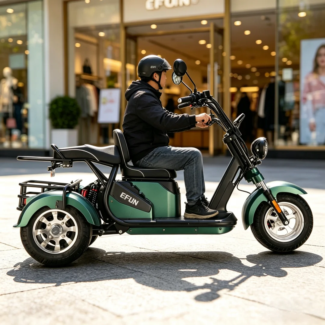 2000W 60V Electric Tricycle 45km/h 10 Inch Tire Dual Disc Brake Comfortable Suspension Classic Style For Men Women