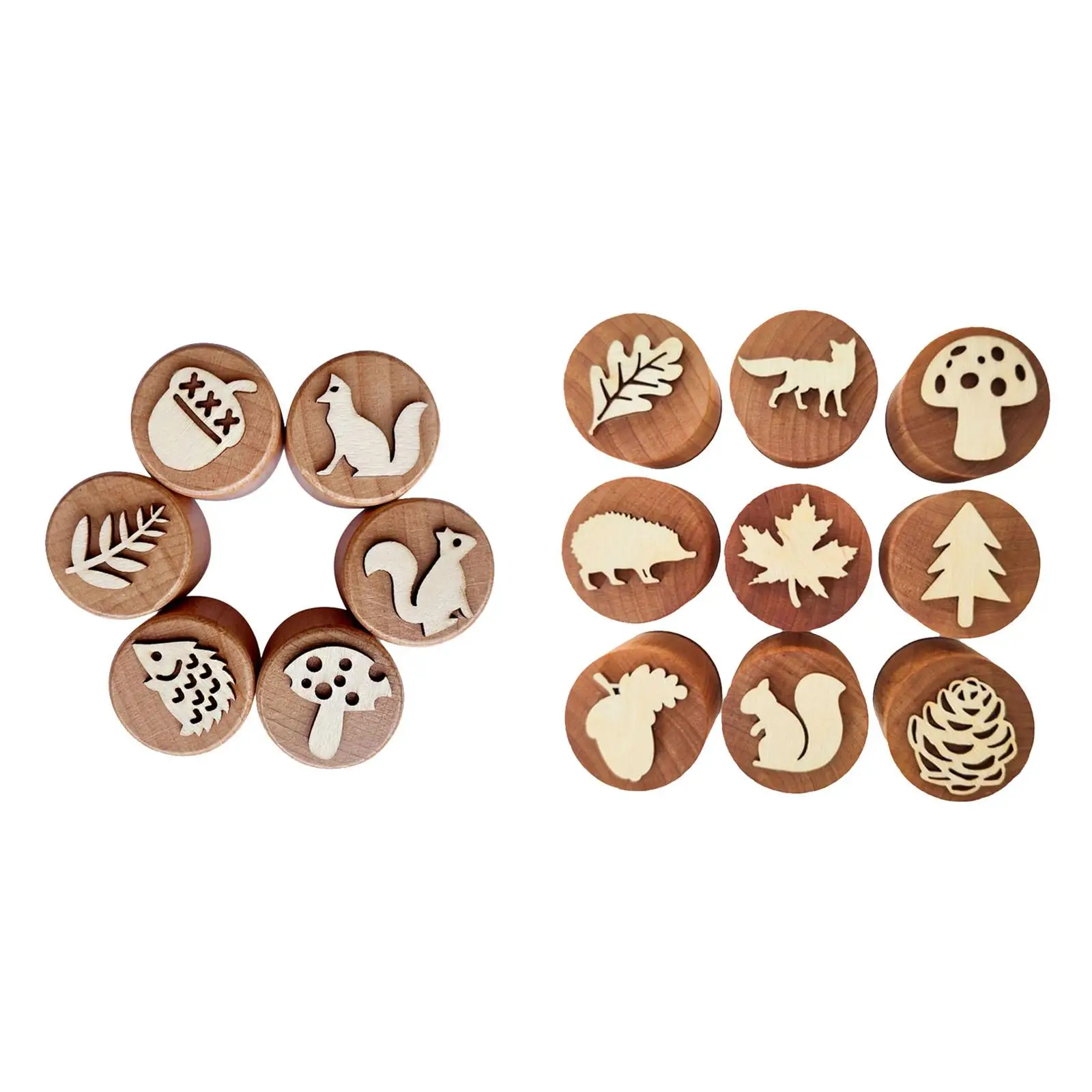 Wooden Rubber Stamps Educational Toys Handcraft Kids Stamps Children for Gift Wrapping DIY Scrapbooks Letter Journal Holiday