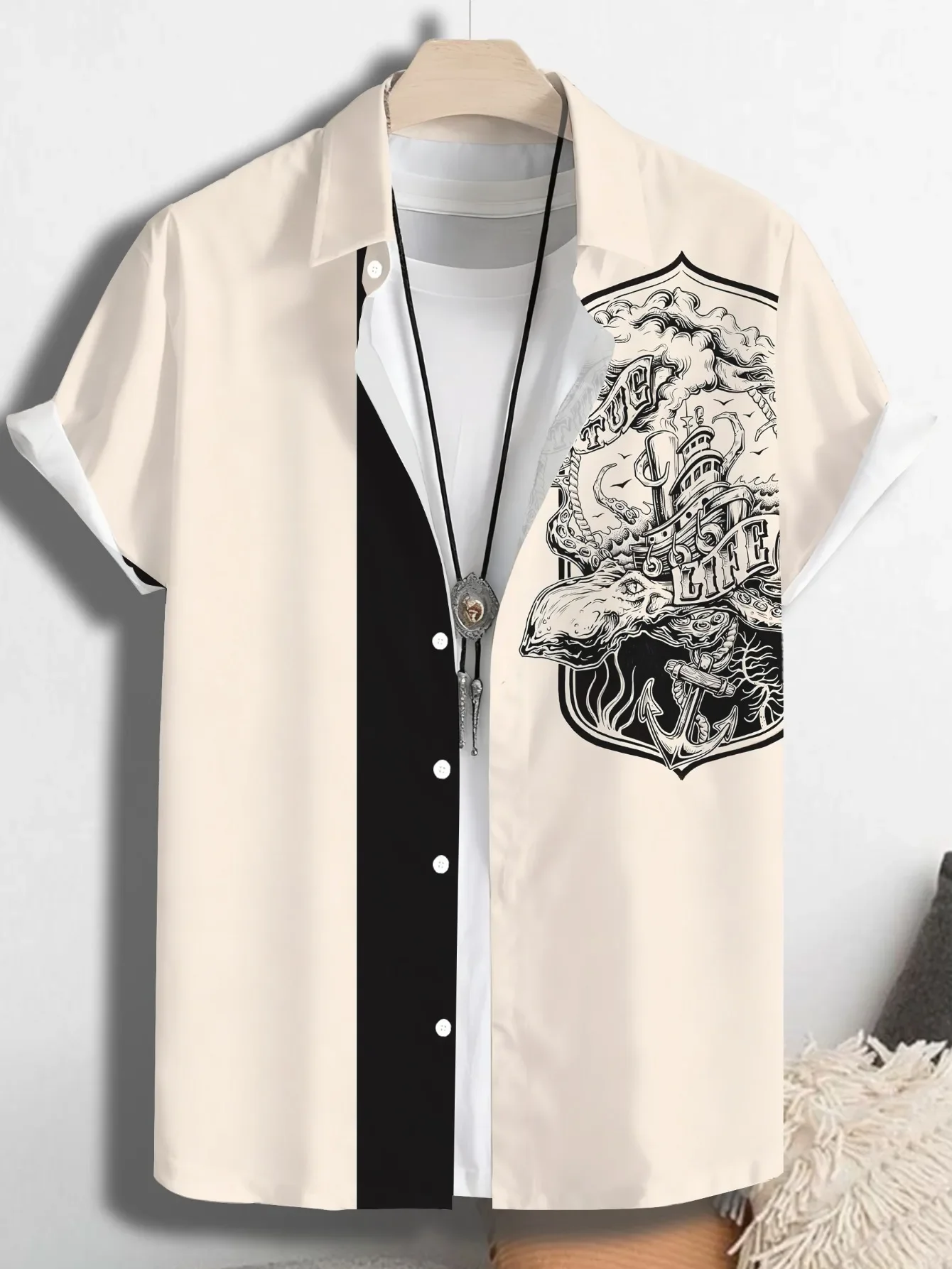 

Summer Fashion Casual Men's Hawaiian Shirt Man Short Sleeve Cool Beach Party Print Lightweight Breathable Tops Holiday Vacation