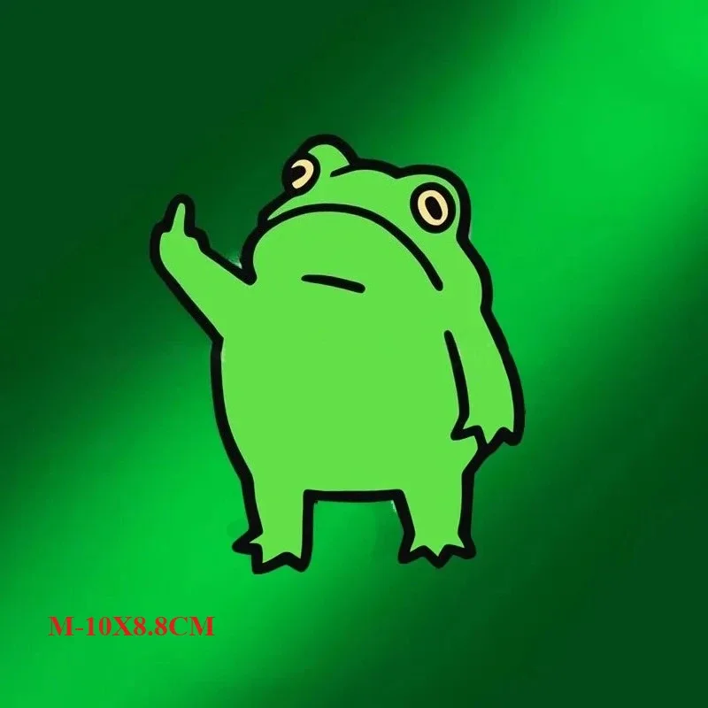 Cute Frog Motorcycle Vinyl Sticker 1PC Waterproof Decal for Front Fairing Fuel Tank Side Panel Scooter Helmet DIY Decor