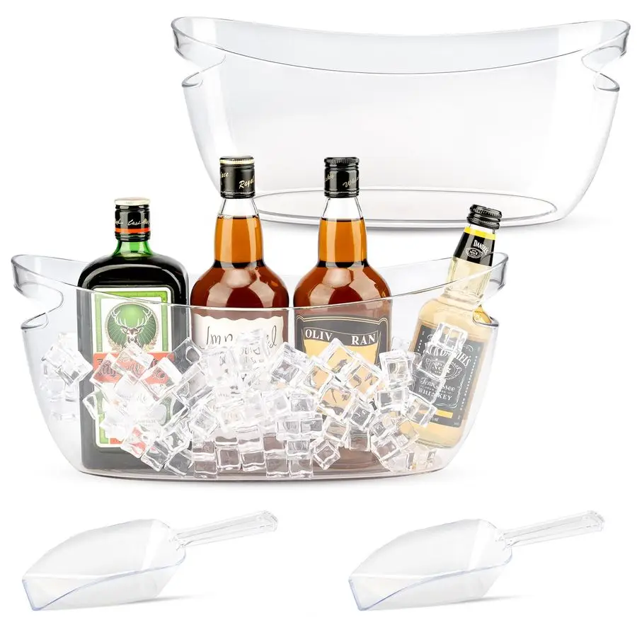 

Clear Ice Buckets for Parties, 5.5L Acrylic Champagne Bucket with Scoop, Mimosa Bar Supplies, Plastic Tub for Drinks, Cocktail B