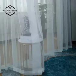OLOEY Premium Ultra-Thin White Sheer Voile Curtains for Living Room Bedroom Balcony Elegant Modern Light Filtering Tulle Drapes