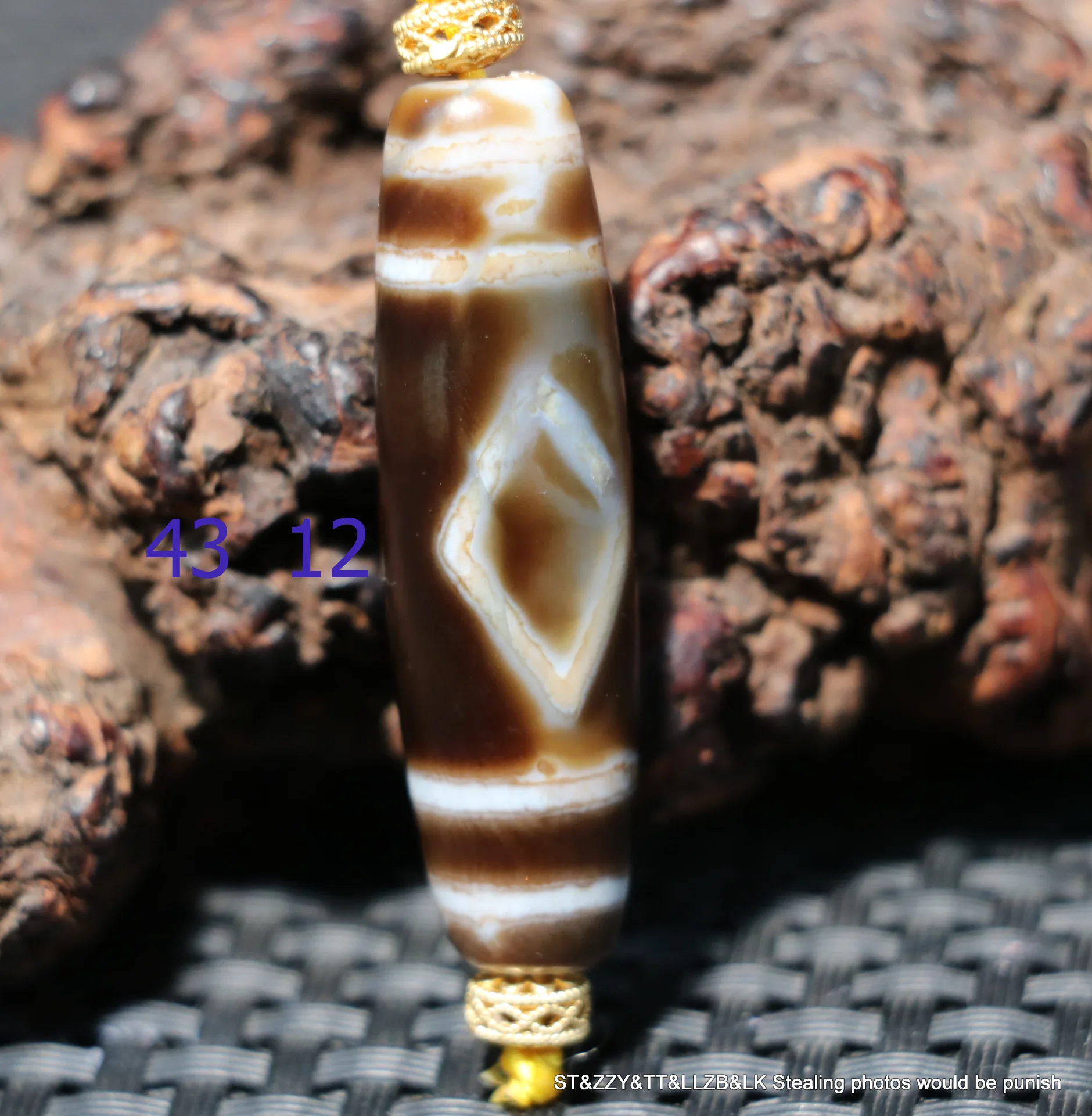 Magic Energy Tibetan old Agate 2 Kingkong eye dZi Bead Amulet Fit For Making Bracelet timestown UP0610F6