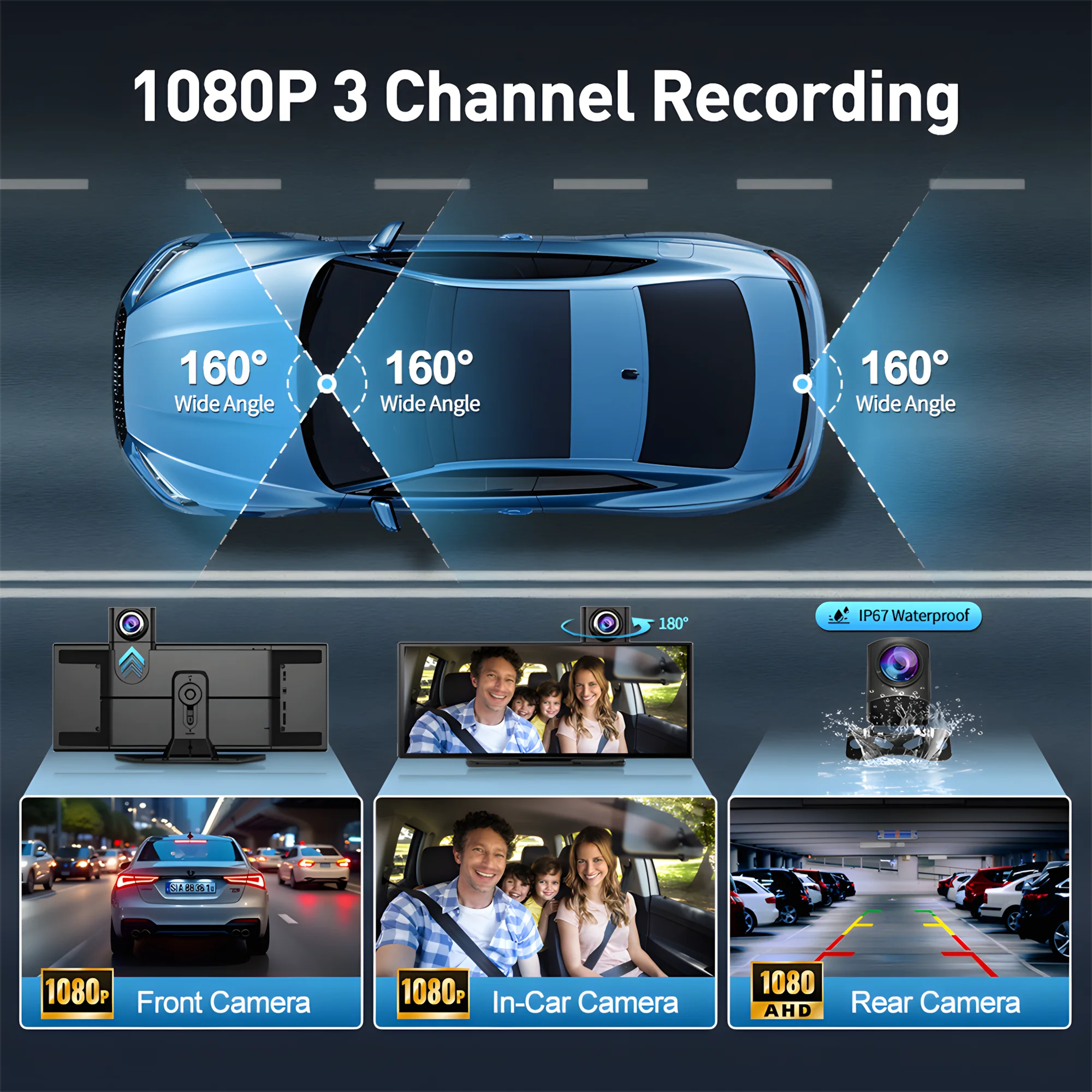 Imagebon P70 11.4" Android 14 Dashcam 8 Core Wireless Carplay & Android Auto Monitor Split Screen Car DVR GPS AI Navigation GPS view 6