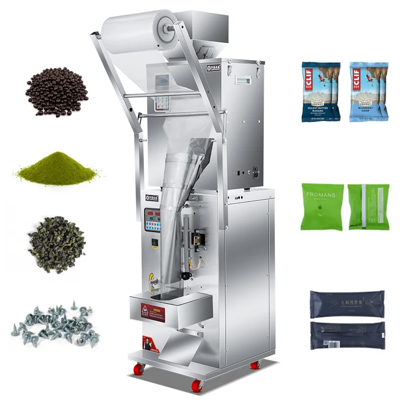 

Multifunction 10-500g Automatic Packaging Machine For Groundnut Peanut Nuts Biscuit Popcorn Potato Chips Wrapping Various Sizes