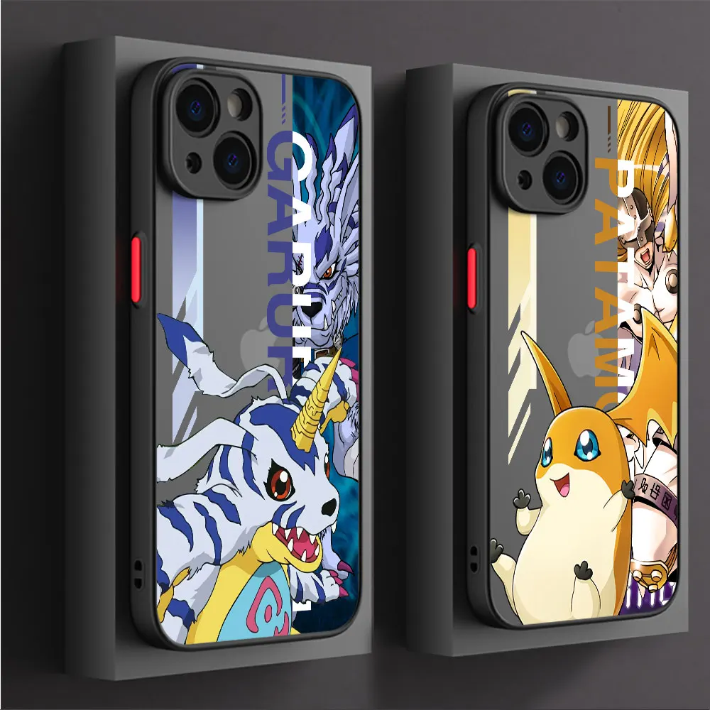 Cute Digimon Digital Monster Phone Case for Apple iPhone XS X 14 15 Plus 11 SE 12 Mini XR 8 13 Pro Max 7 6S Plus Matte Cover