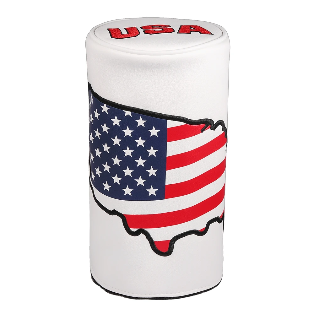 USA Flag PU Leather Golf Club Headcover Barrel Driver Cover view 2