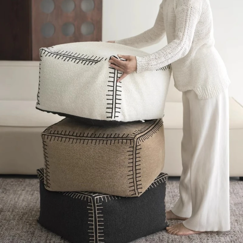 

Wabi Sansan wind pedal handmade embroidery medieval living room balcony removable futon footstool