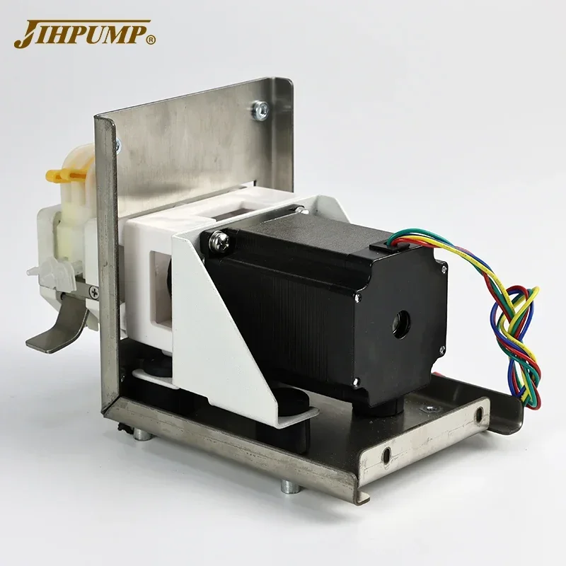 JIHPUMP Stepper Motor Multi Channel 12 Channels Peristaltic Pump 24V with 3mm BPT Silicone Tubing for Liquid Filling