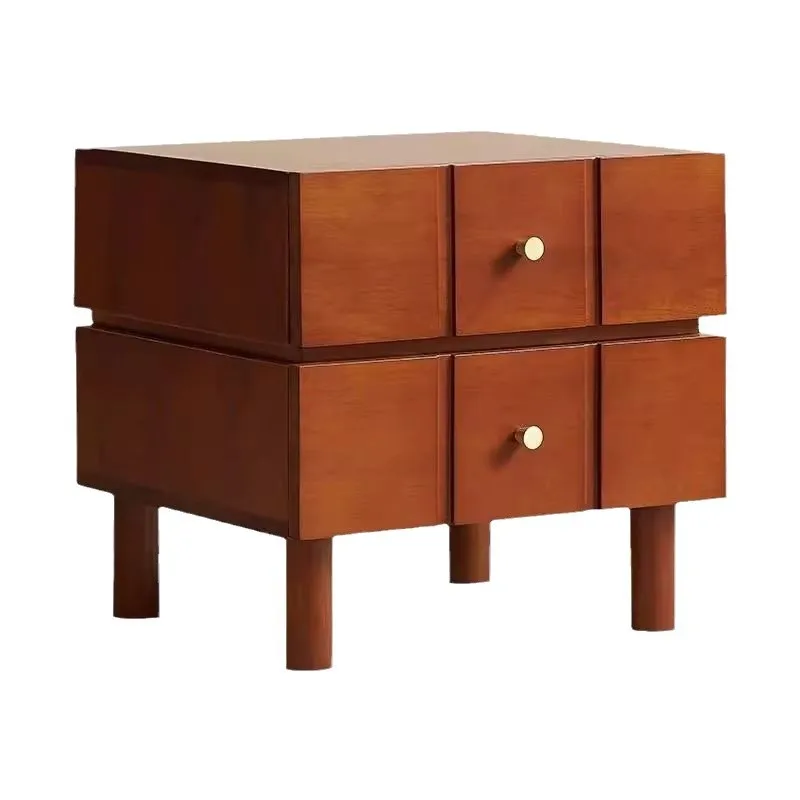 

Retro solid wood bedside table creative bedside locker bedroom home storage cabinet small apartment medieval side cabinet