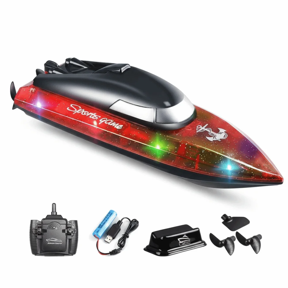 High Speed Remote Control Boat Toy Waterproof Dual Motors RC Speedboat Toy Water Cycle 2.4GHz Racing Boat Toy Swimming Pool